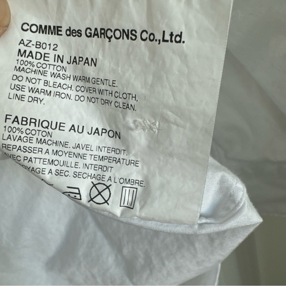 Comme des Garcons Mens White Button Down Shirt Size Small - Picture 4 of 6